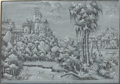 Maisema linnan kanssa tekijältä German 16th Century