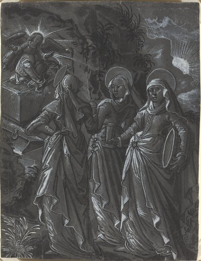 Kolme naista haudalla [recto] tekijältä German 16th Century