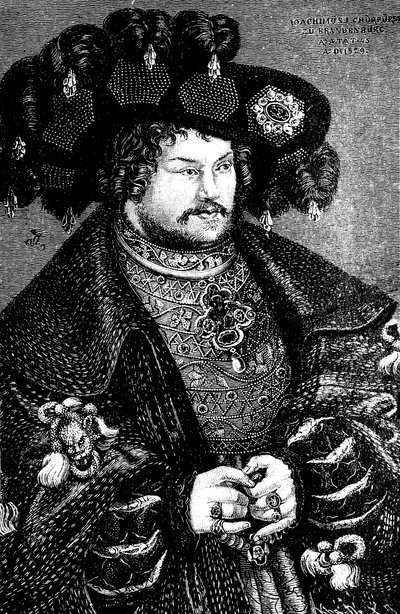 Joachim I Nestorin muotokuva, Brandenburgin vaaliruhtinas 1484-1535 Kopio Lucas Cranach t. E, 1500-luku tekijältä German Master