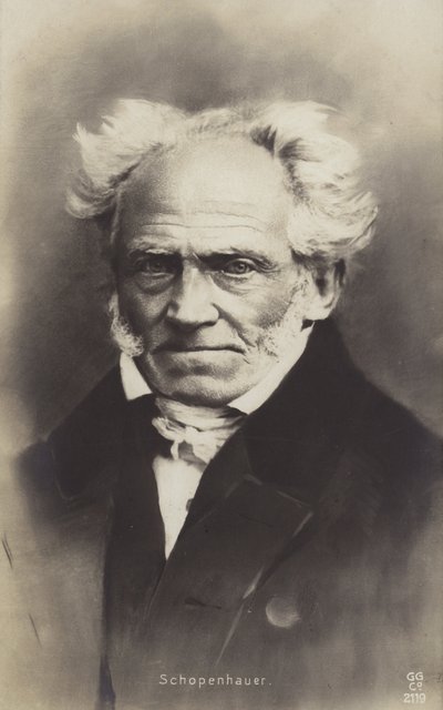 Arthur Schopenhauer (1788-1860), saksalainen filosofi (s/w-kuva). tekijältä German Photographer
