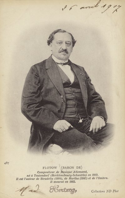 Baron de Flotow, saksalainen säveltäjä (1812-1883) (s/w-kuva) tekijältä German Photographer