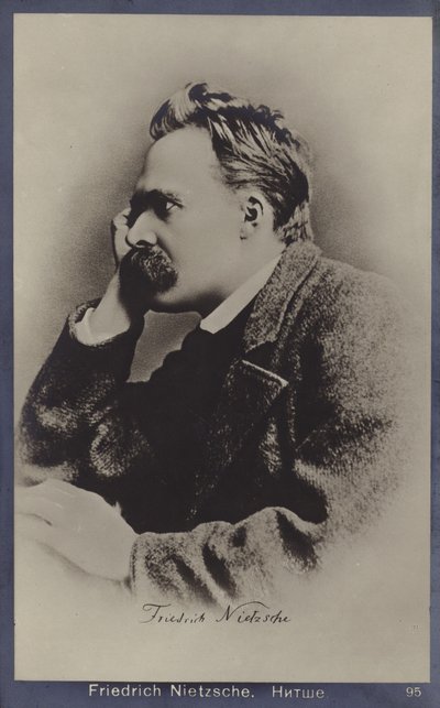 Friedrich Nietzche (1844-1900), saksalainen filosofi ja kirjailija (s/w-kuva). tekijältä German Photographer