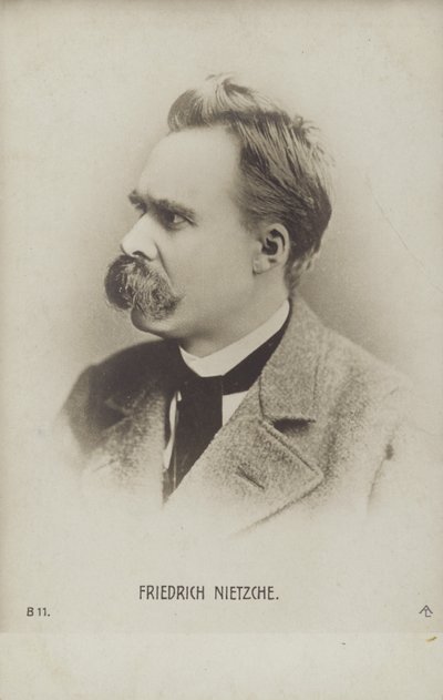 Friedrich Nietzche (1844-1900), saksalainen filosofi ja kirjailija (s/w-kuva). tekijältä German Photographer