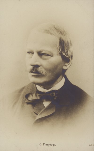 Gustav Freytag (1816-1895), saksalainen kirjailija ja näytelmäkirjailija (s/w-kuva). tekijältä German Photographer