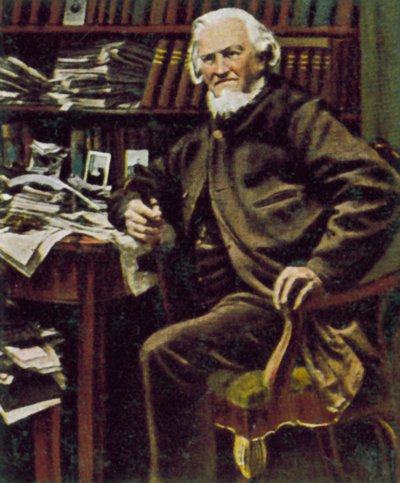 Hoffmann von Fallersleben, saksalainen runoilija (värillinen kuva) tekijältä German Photographer