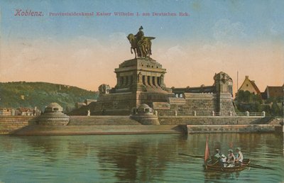 Keisari Vilhelm I:n muistomerkki, Koblenz. Vuonna 1913 lähetetty postikortti. tekijältä German Photographer