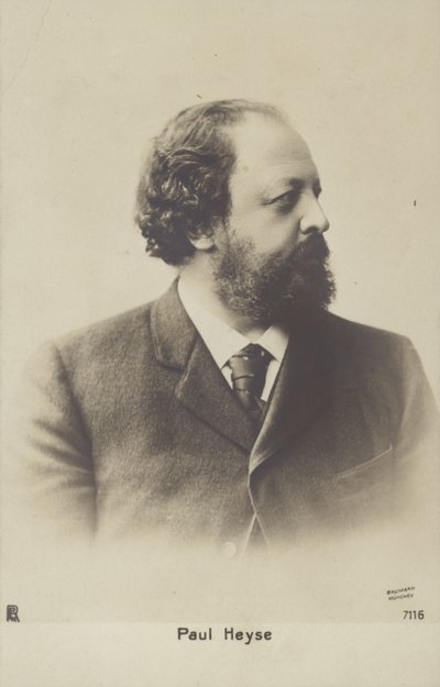 Paul Heyse (1830-1914), saksalainen kirjailija ja kääntäjä (s/w-kuva). tekijältä German Photographer