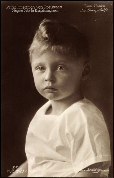 Preussin prinssi Fredrik, muotokuva, Liersch 7181 tekijältä German Photographer