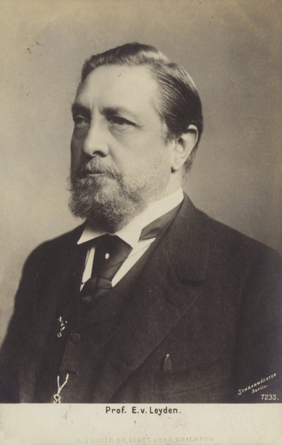 Professori Ernst Viktor von Leyden (1832-1910), saksalainen lääkäri (s/w-kuva). tekijältä German Photographer
