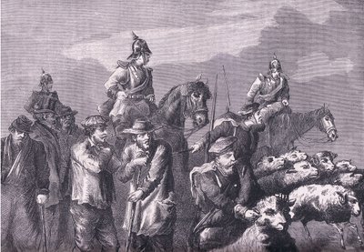 Ravinnonhakujuhla, Cassells History of the War välillä Ranskan ja Saksan välillä, julkaisija Cassell and Company Limited, n. 1890 (litho) tekijältä German School