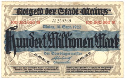 Sadan miljoonan markan seteli, 1923 tekijältä German School