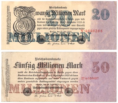 Kahdenkymmenenviidenkymmenen miljoonan markan setelit, 1923 tekijältä German School