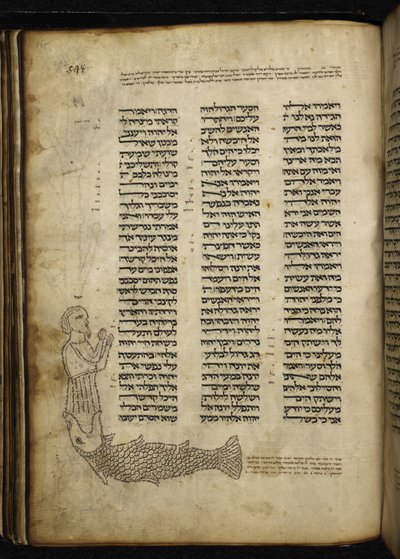 Lisätä. 21160, f.292, Mikrografia Kalan nielemästä Joonasta, Joonan tekstissä, haftarah Jom Kippurin iltapäivän jumalanpalveluksessa (vellum) tekijältä German School