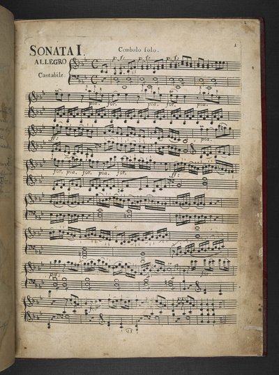 Lisää MS 41631 f.2r Sonaatti I, nuotio, Ludwig van Beethovenin kolmesta pianosonaattista Kölnin arvostetuimmalle arkkipiispalle ja vaaliruhtinas Maximilian Friedrichille... tekijältä German School