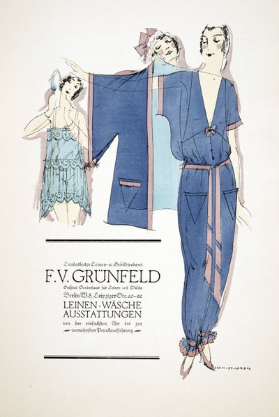Mainos "F.V. Grunfeld", Styl, pub.1922 (pochoir print) tekijältä German School