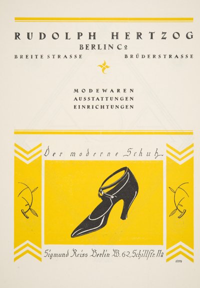 Mainos Rudolph Hertzog Shoesista, Styl, pub.1922 (pochoir print) tekijältä German School