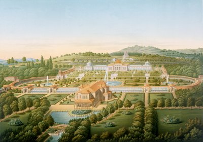 Ilmakuva Württembergin kuningas Guillaumen huvilasta, julkaistu 1860 tekijältä German School