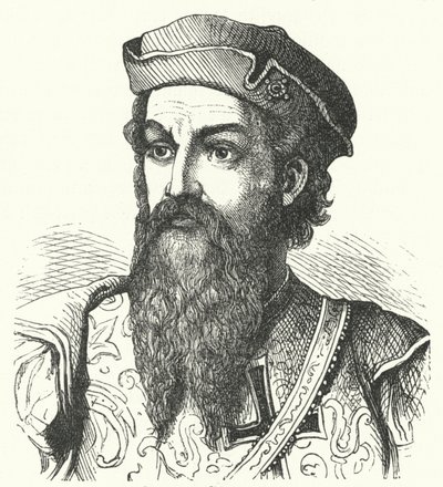 Afonso de Albuquerque, Goan herttua, portugalilainen kenraali ja Portugalin Intian varakuningas (kaiverrus) tekijältä German School