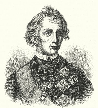 Aleksanteri Suvorov, venäläinen kenraali (kaiverrus) tekijältä German School