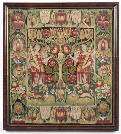 Allegorinen kuvakudostyynynpäällinen, Pohjois-Saksa, luultavasti Hampuri, n. 1600-50 tekijältä German School