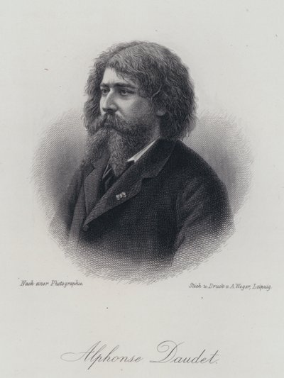 Alphonse Daudet, ranskalainen kirjailija (kaiverrus) tekijältä German School