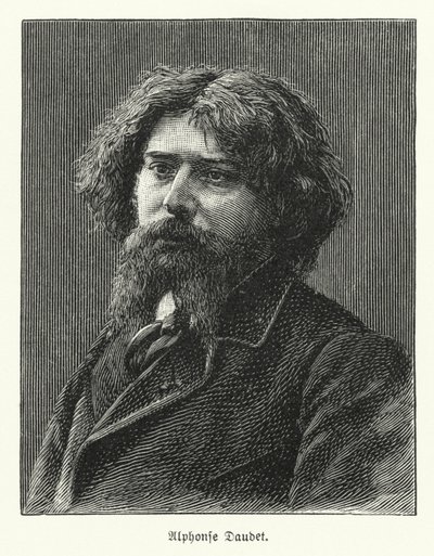 Alphonse Daudet, ranskalainen kirjailija (litho) tekijältä German School