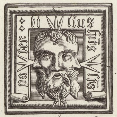 Amuletti. Kuva Bilder-Atlasista (kaiverrus) tekijältä German School