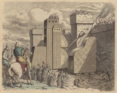 Assyrialainen armeija piirittämässä kaupunkia (värillinen kaiverrus) tekijältä German School