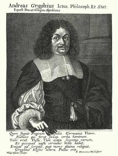 Andreas Gryphius, saksalainen runoilija ja näytelmäkirjailija (kaiverrus) tekijältä German School