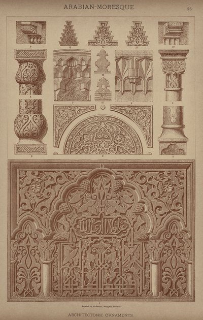 Arabian-moreski, arkkitehtoniset koristeet (väri litho) tekijältä German School