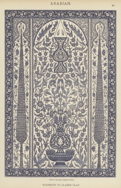 Arabian, Wainscot lasitettua savea (väri litho) tekijältä German School
