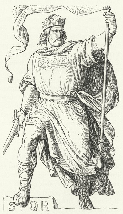 Kärntenin Arnulf, kiistanalainen Italian kuningas ja Pyhän Rooman keisari (kaiverrus) tekijältä German School