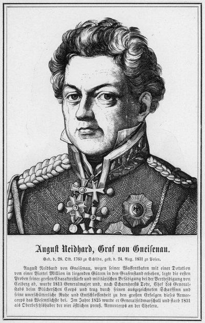 August Neidhard, Gneisenaun kreivi (kaiverrus) tekijältä German School