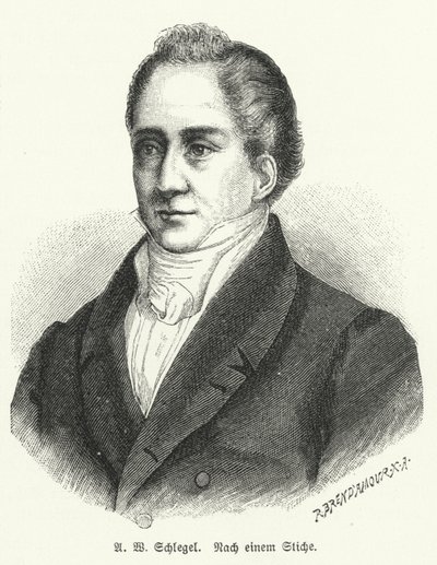 August Wilhelm Schlegel, saksalainen runoilija ja kääntäjä (litho) tekijältä German School