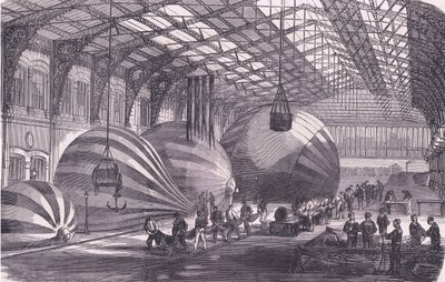 Ilmapallomanufactory, Cassells, Ranskan ja Saksan välisen sodan historia, julkaisija Cassell and Company Limited, n. 1890 (litho) tekijältä German School