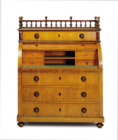 Biedermeier-sihteeri-lipasto, 1800-luvun toinen neljännes (pähkinä & mahonki) tekijältä German School