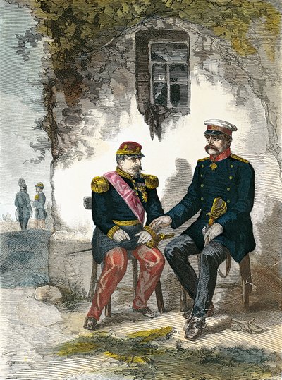 Bismarck keskustelee Napoleon III:n kanssa vangitsemisen jälkeen Sedanin taistelussa, 2. syyskuuta tekijältä German School