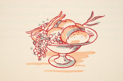 Bowl of Fruit, Styl, pub.1922 (pochoir print) tekijältä German School