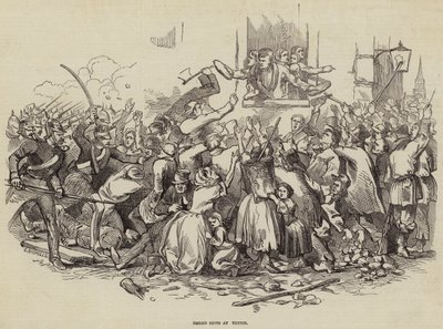 Bread Riots Stettinissä, Saksassa 24. huhtikuuta 1847 (kaiverrus) tekijältä German School