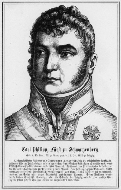 Carl Philipp, Schwarzenbergin prinssi (kaiverrus) tekijältä German School