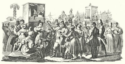 Karnevaali Stuttgartin alueella Cannstattissa, syksy 1835 (kaiverrus) tekijältä German School