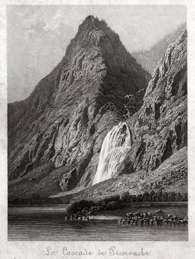 Cascade de Pissevache. (kaiverrus, noin 1830) tekijältä German School
