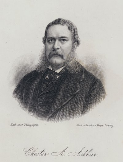Chester A Arthur, yhdysvaltalainen poliitikko ja Yhdysvaltain 21. presidentti (kaiverrus) tekijältä German School