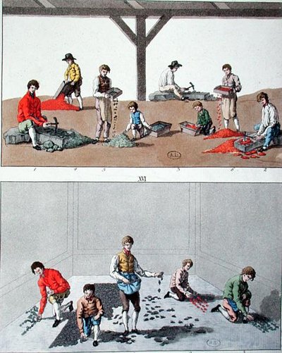 Lasten päällystys, n. 1810 (väri litho) tekijältä German School