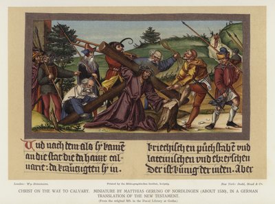 Kristus matkalla Golgatalle (väri litho) tekijältä German School