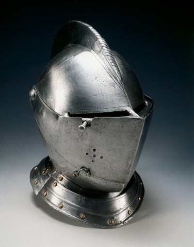 Tiivis kypärä kentälle, n. 1550-70 (teräs, rauta, nahka & messinki) tekijältä German School