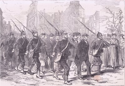 Vankien saattue, Cassells, Ranskan ja Saksan välisen sodan historia, julkaisija Cassell and Company Limited, n. 1890 (litho) tekijältä German School