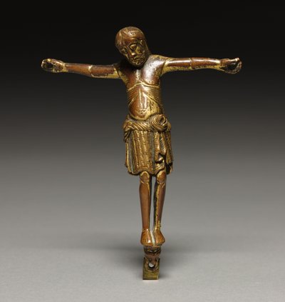 Ristiinnaulittu Kristus, n. 1200 (kullattu pronssi) tekijältä German School