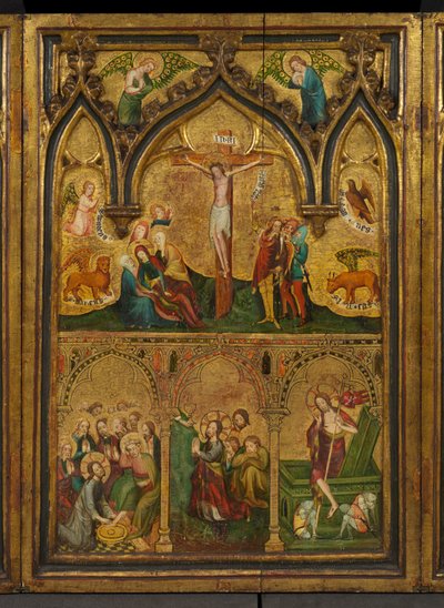 Ristiinnaulitseva triptyykki (aiemmin Estoutevillen triptyykki) (keskipaneeli), n. 1374 (tempera paneelissa) tekijältä German School