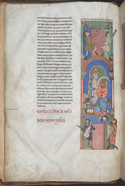Daavid harpun soittajana Psalmien esipuheessa, 
